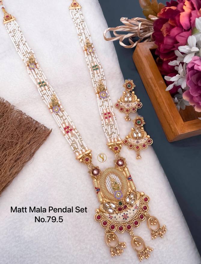 795 MH Wedding Wear Matte Mala Pendant Set Wholesale Price In Surat
